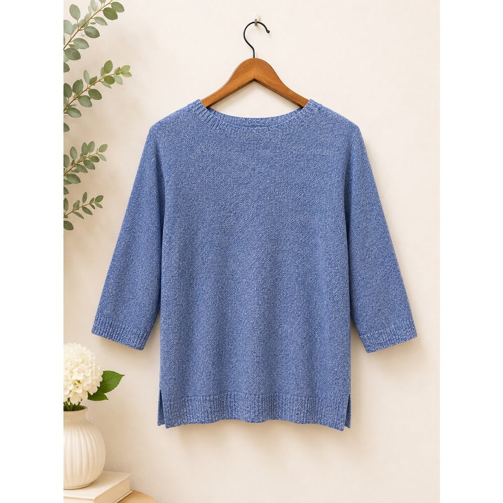 NWOT Tommy Hilfiger Blue & Silver Sparkle Womens Sweater Size L Nautical Preppy - Picture 2 of 5